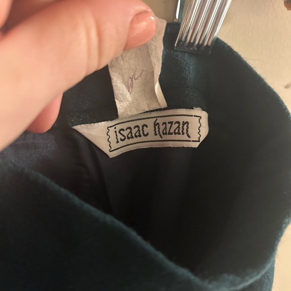 Vintage Isaac Hazan Women's Size 8 Kelly Green 100% Wool Pencil Skirt - Picture 6 of 7